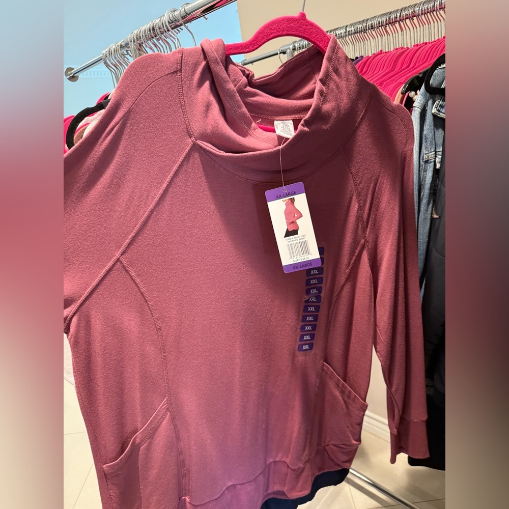 Yogalicious Dusty Rose Cowl Neck Sweater